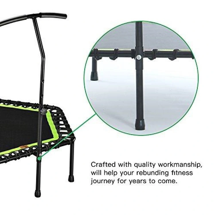 Portable Fitness Trampoline with Handrail Bar