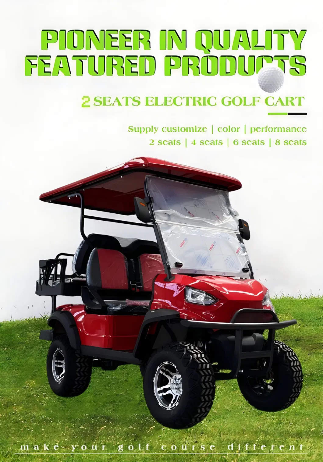 Chinese Factory Price 4+2 Seater Zone Electric Golf Carts Club Car