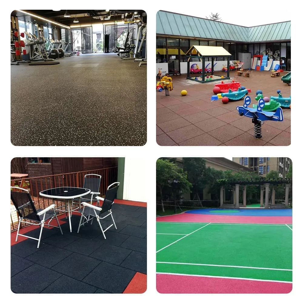 Non-Slip Outdoor Rubber Matting Gym Floor Tile Mat for Home Gym Garage Playground