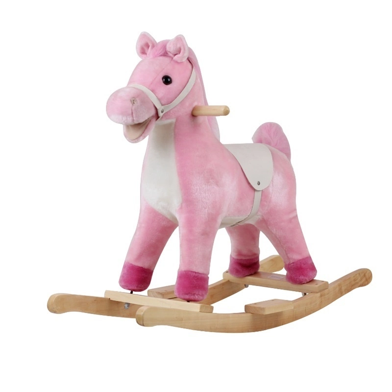 Ride on Trojan Electrical Plush Toy Custom Kids Rocking Horse Wooden Toy