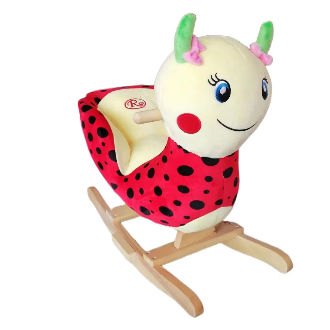 Custom Kids Baby Wooden Plush Rocking Horse Chair Ride on Toy Manufacturer