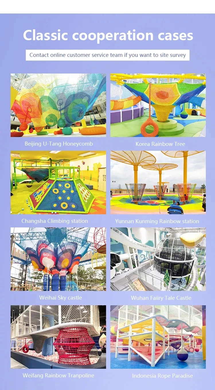 Customized Amusement Game Indoor Outdoor Gym Park Children Climbing Rainbow Nets Kids Playground