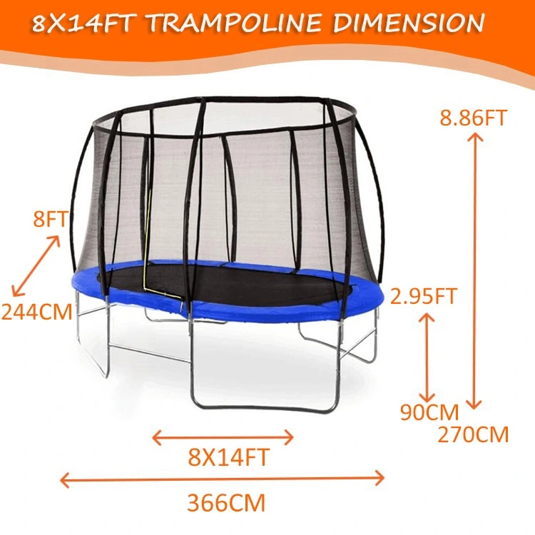 Funjump Quality Guarantee Big Outdoor Round Kids Sport Play Oval Trampoline