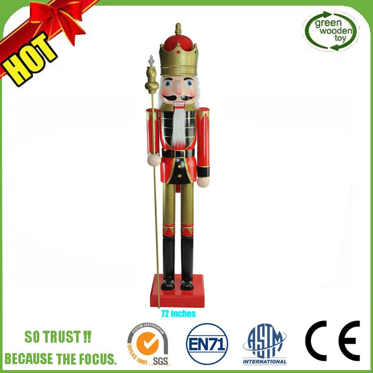 Giant Christmas Nutcracker Decoration, 6FT Giant Wooden Soldier Nutcracker, Wooden Knight Nutcracker