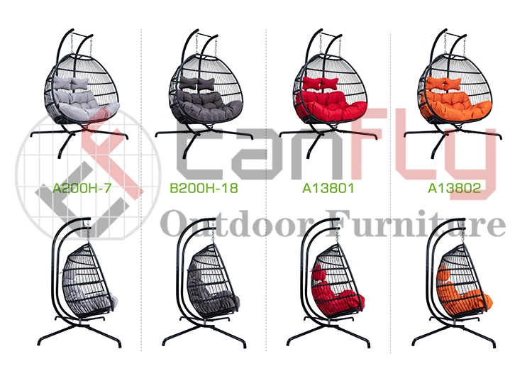 Outdoor Leisure Furniture Folding Double Swing Chair Hanging Egg Chair