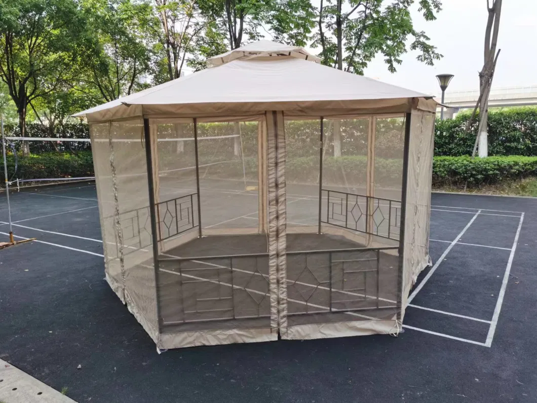 Hexagon Patio Gazebo Outdoor Tent with 6 Sided Canopy Shelter