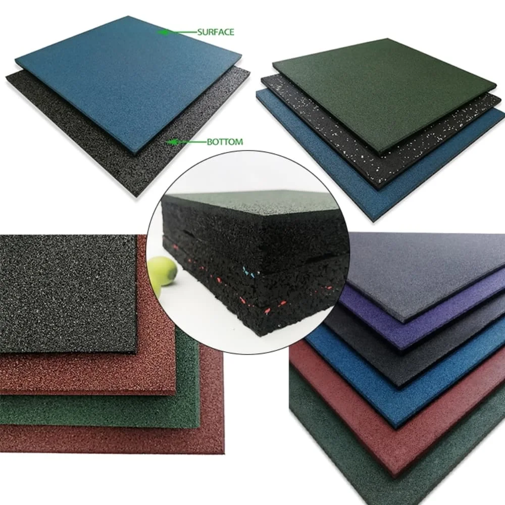 High Quality Floor Shock Resistant Noise Insulation Gym Rubber Floor Tiles Rubber Mat for Playground