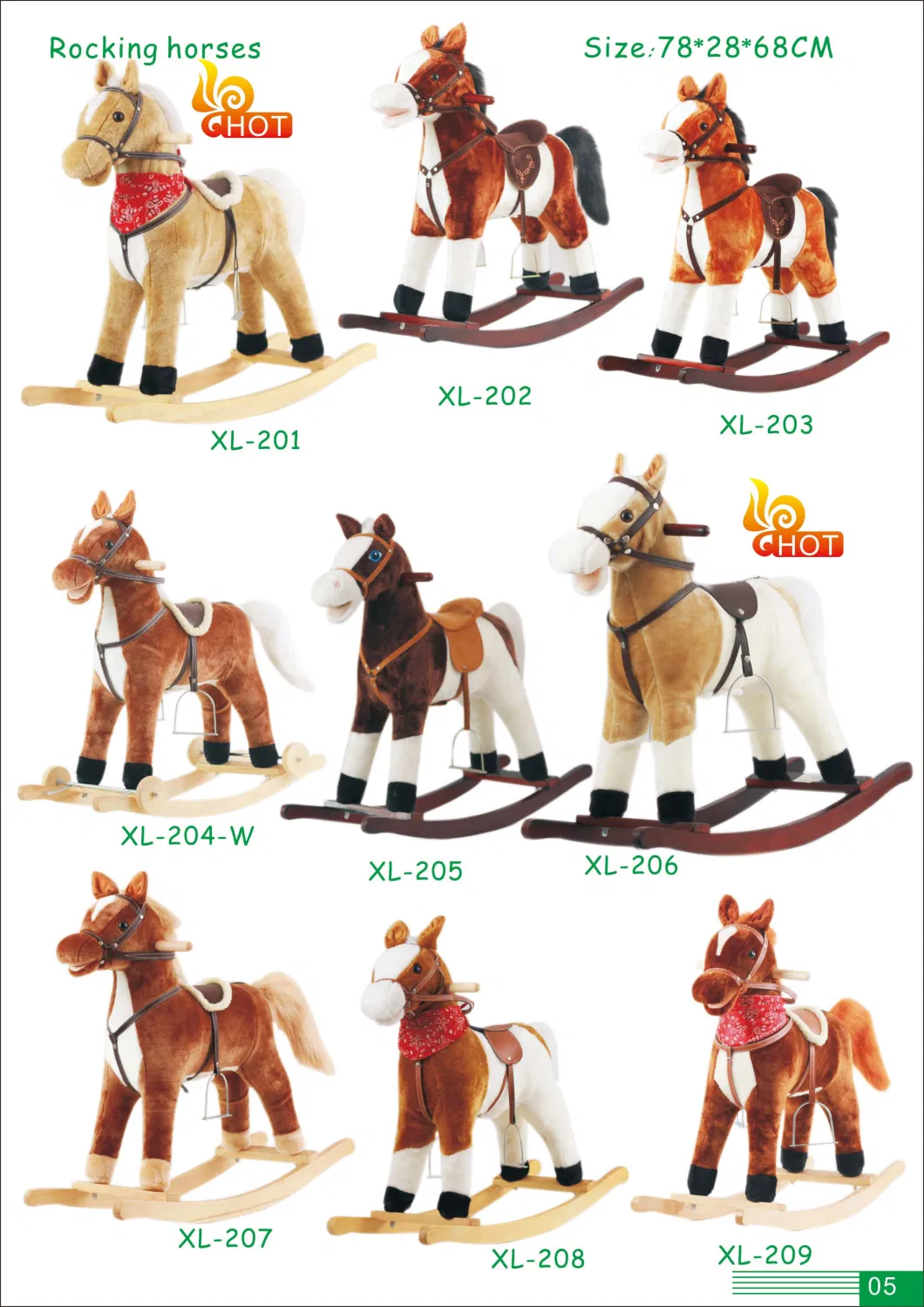 ODM OEM Wholesale christmas Gift Toddler Rocking Chair Trojan Rocking Horse Plush Dolls Wooden Riding Rocking Horse Plush Toys