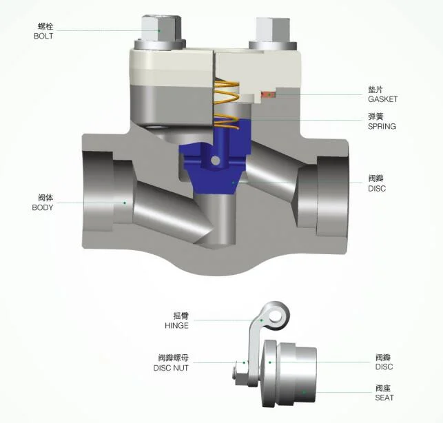 Kata Check Valve Metal Seat A105n NPT Connection 1/2inch Class800