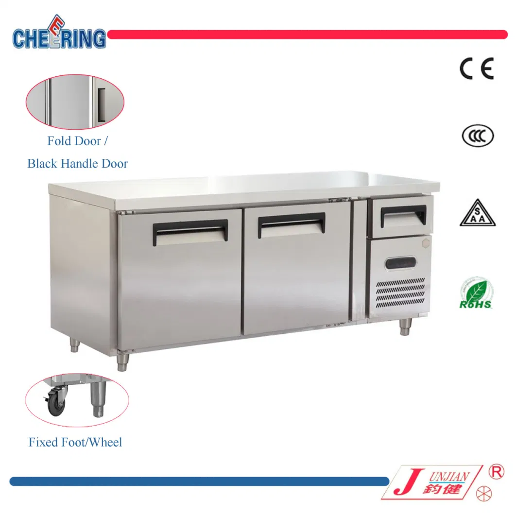 2 Door Gastronorm Bench Fridge / Worktable Bench Freezer Refrigerator Cooler