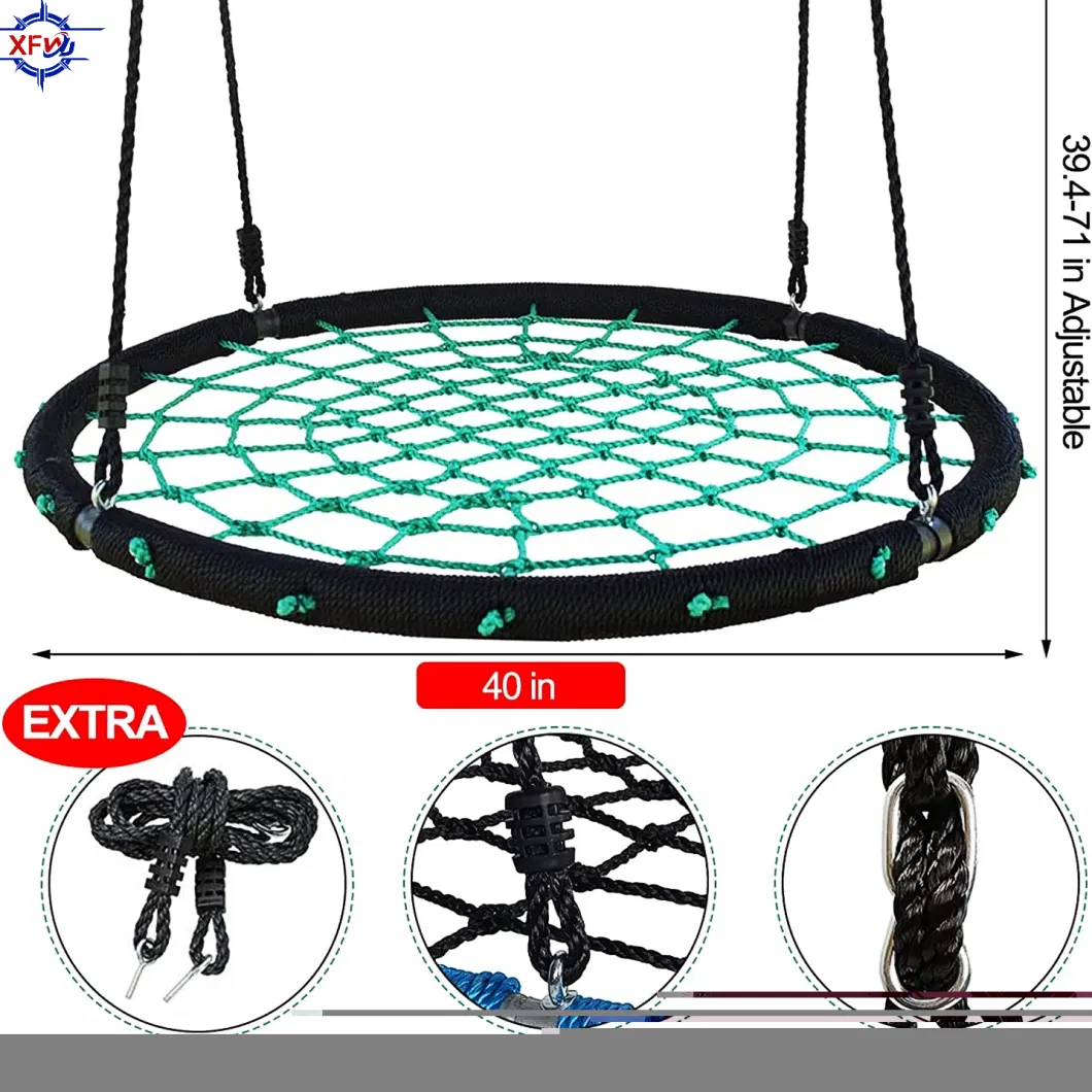 Portable Round Nest Swing Chairs Spider Webbing Net Tree Swing Backyard Activity