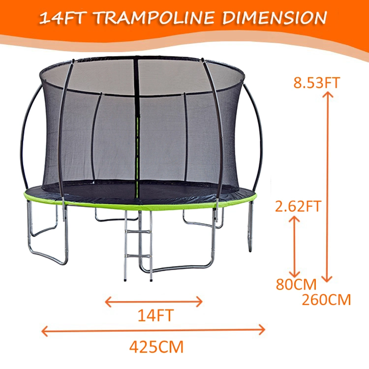 Funjump Outdoor Wholesales 10FT Cheap Big Trampolines with Safety Enclosure and Ladder