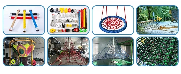 New Design Rainbow Rope Nets Playground Children Climbing Rope Net Indoor Trampoline