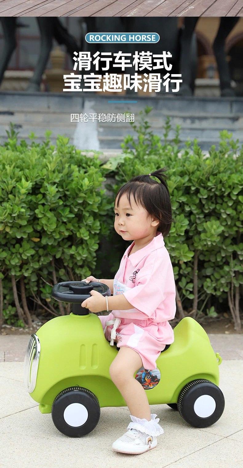 3-in-1 Rocking Horse Children&prime;s Outdoor Toy Car Balance Board Scooter Portable Kids Balance Rocking Horse