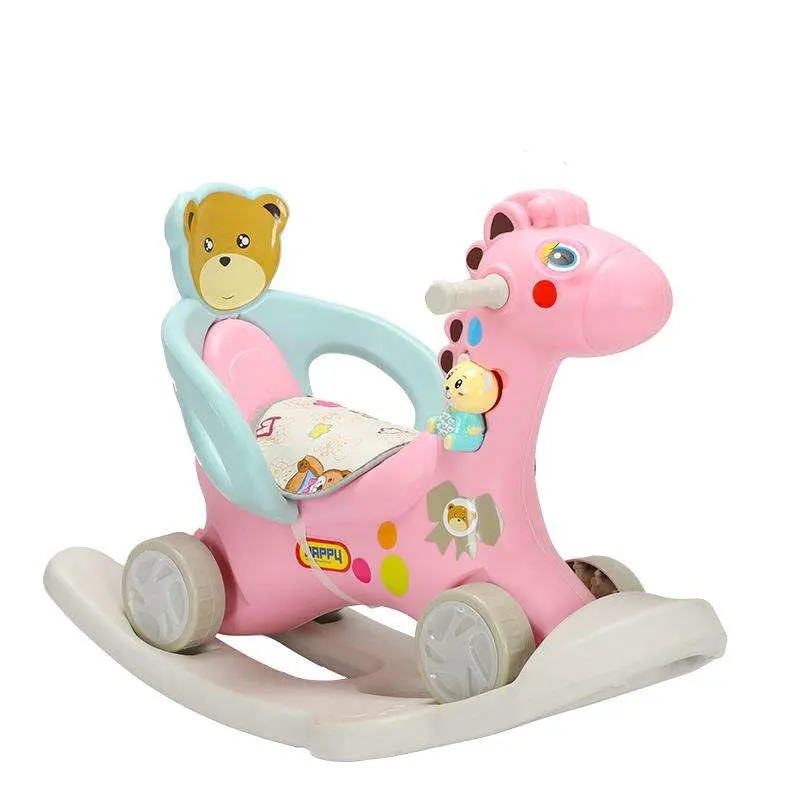 Hobby Tree Cheap Plastic Smooth The Armrest Indoor Toy Unicorn Riding Rocking Horse for Kids