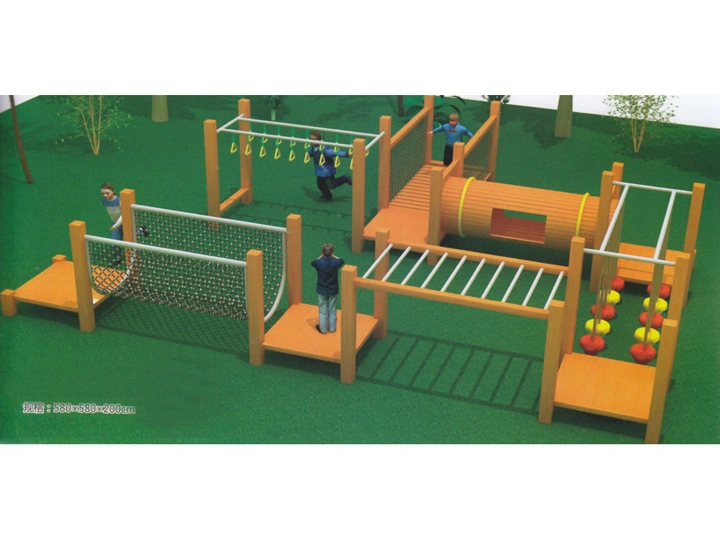 Customized Wooden Series Outdoor Adventure Fitness Playground Equipment for Kindergarten and Preschool