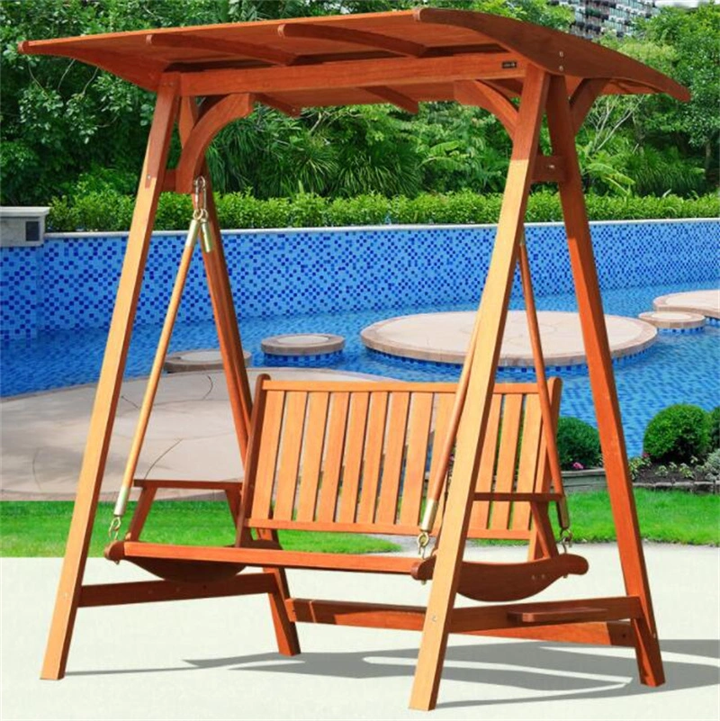 Solid Wood Rocking Chair Outdoor Double Hanging Chair Patio Swing