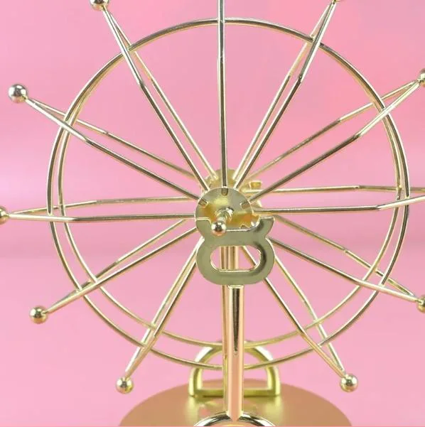 Gold Metal Ferris Wheel Perpetual Motion Ornament Creative Magnetic Swing Device Pendulum