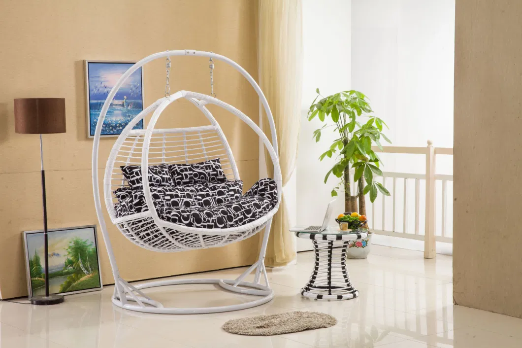 Foshan Rotary OEM Egg Shaped Double Swing Chair with Stand