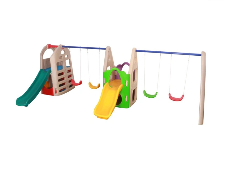 Children Outdoor Plastic Swing and Slide