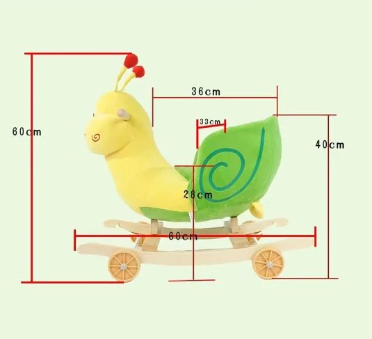 Plush Toy Snail Wooden Rocking Chair Baby Products Rocking Horse Car