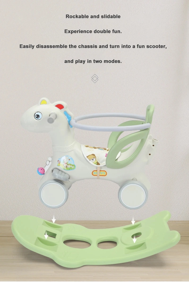 Cheap Children Cartoon 1-4 Years Old Toys Indoor Playground Animal Plastic Rocking Horse