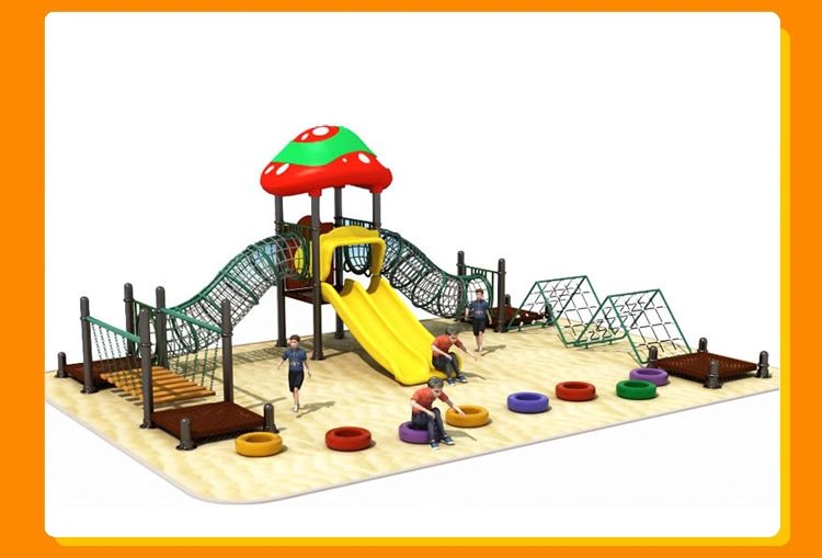 Outdoor Playground Kids Play Set Climbing Rope Net Bridge Plastic Slide