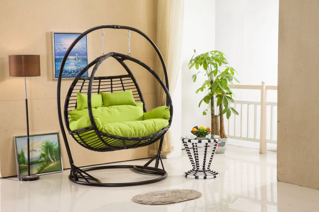 Foshan Rotary OEM Egg Shaped Double Swing Chair with Stand