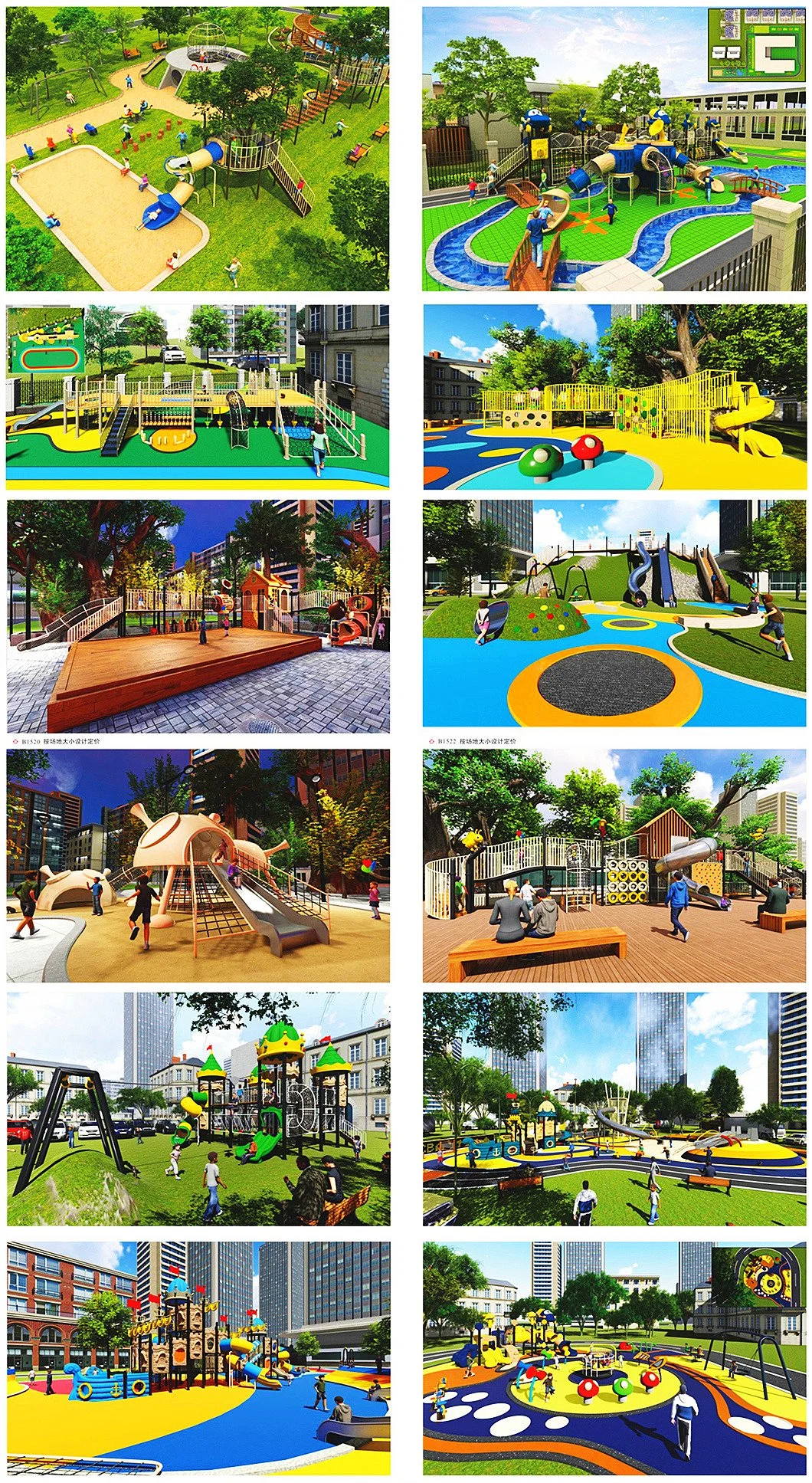 Customized Children&prime;s Outdoor Playground Equipment Park Plastic Stainless Steel Slide Set
