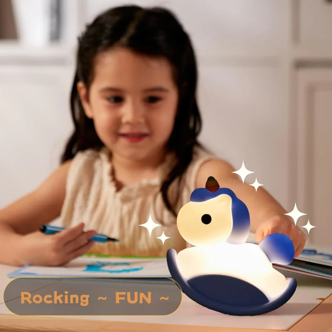 Silicone Rocking Horse Bedside Light for Kids Touch Control Light