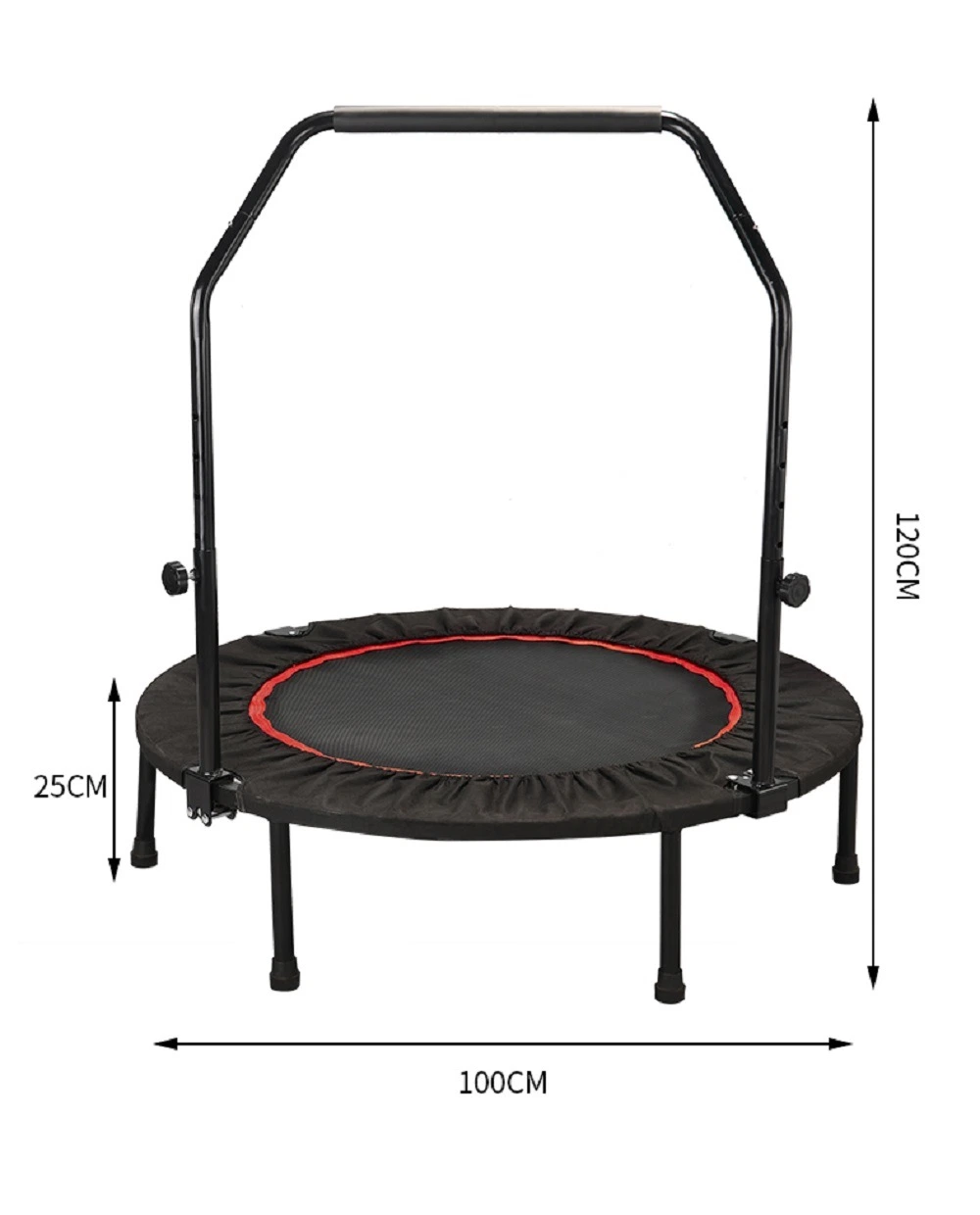 Folding Trampoline with Handle Bar Safe Padded Frame Cover for Children Kids Adult Bl16230