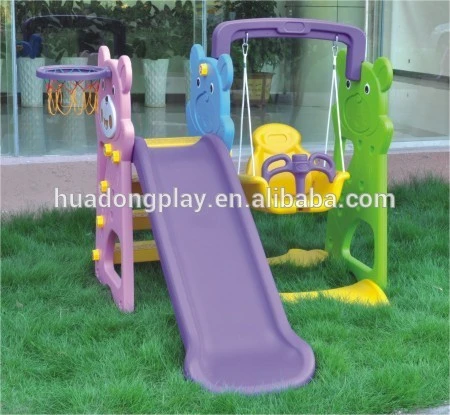 Garden Outdoor Playground Combination Plastic Kids Slide and Swing Set