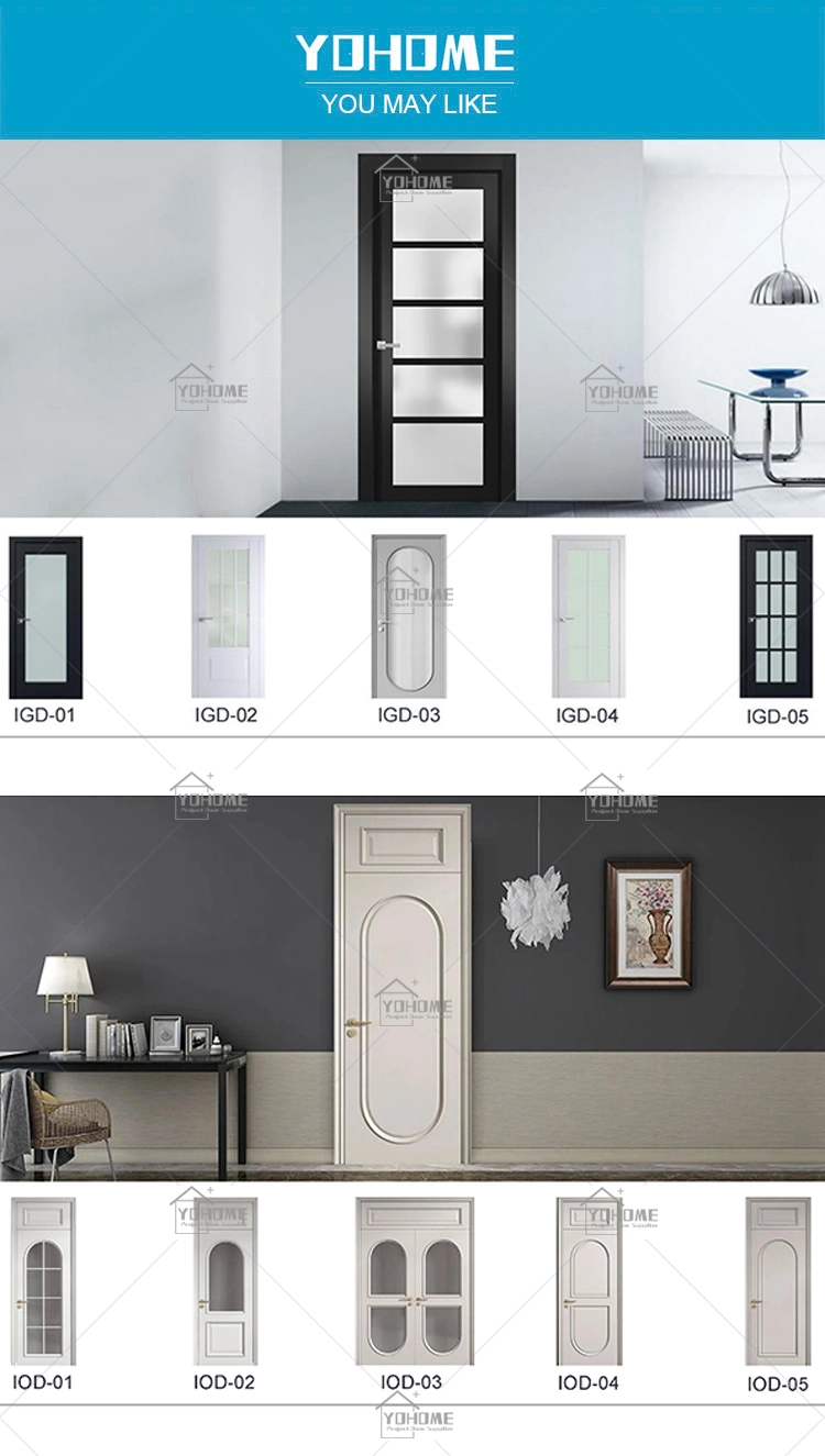 China Top Manufacturer Custom Solid Glass Interior Doors Home Doors with Pne Sided Glass Glass Wooden Door Interior Bedroom Glass Doors