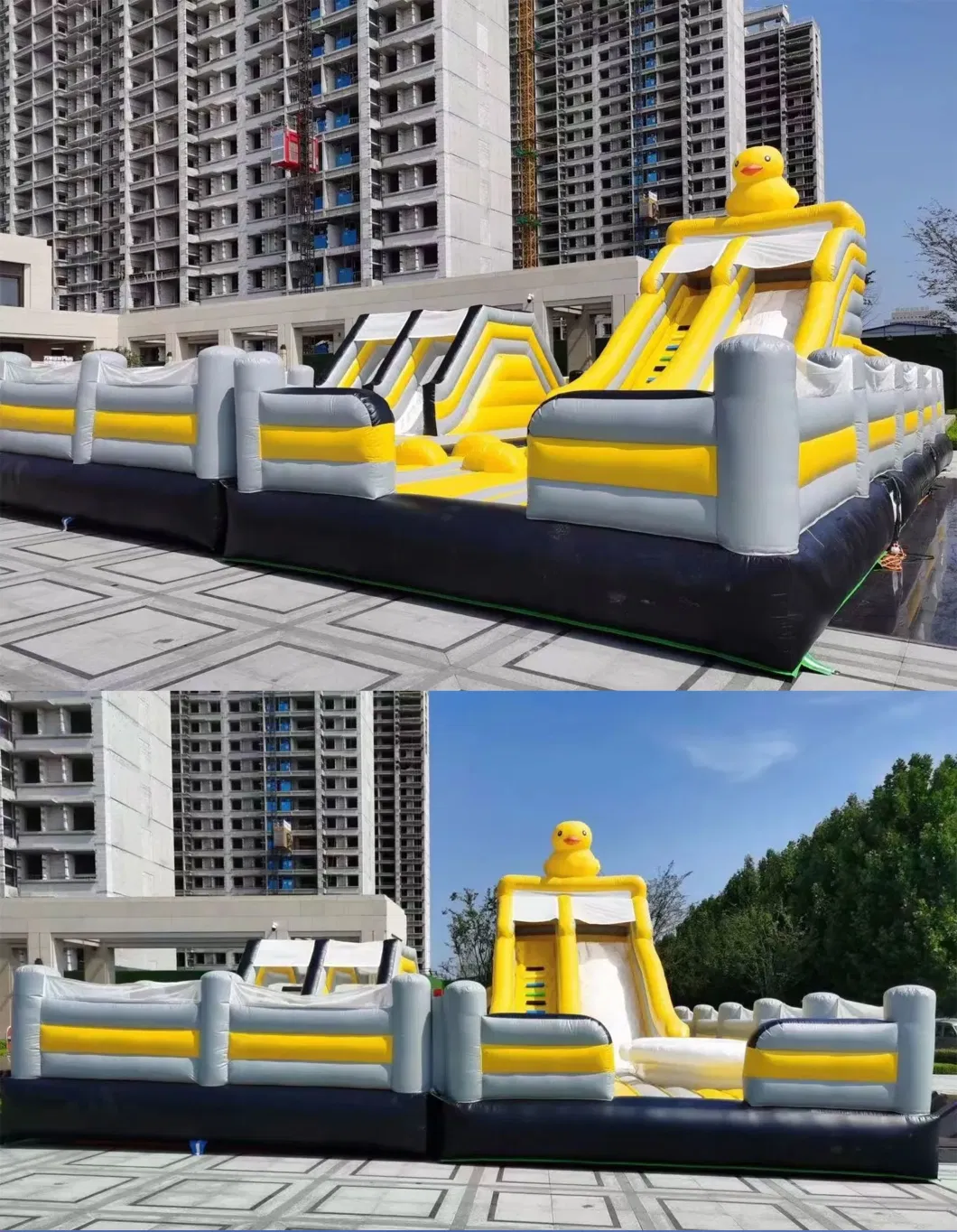Inflables Snow Theme Giant Land Inflatable Water Play Equipment Park Inflatable Pool Water Slide for Kids Adults