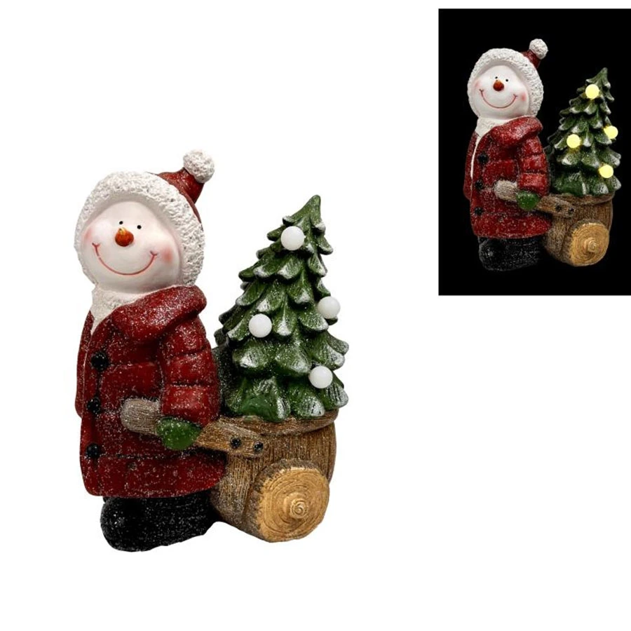 Customized Resin Christmas Santa on Rocking Horse Decoration Table Ornaments