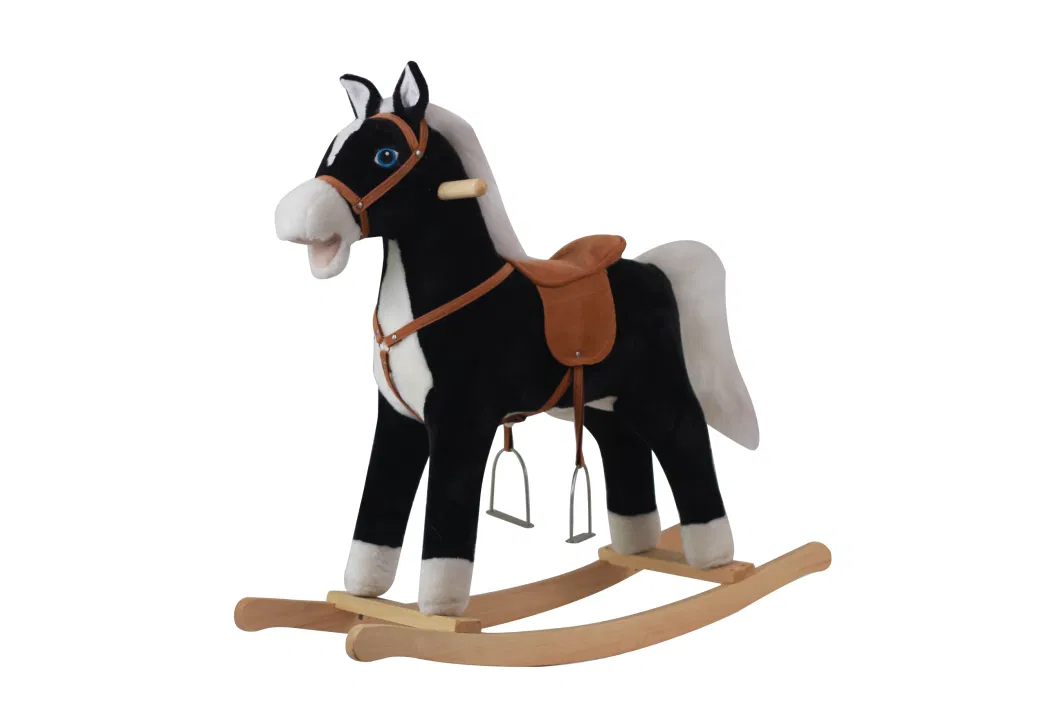 Wholesale Toddler Rocking Chair Trojan Rocking Horse Plush Dolls Wooden Riding Rocking Horse Plush Toys