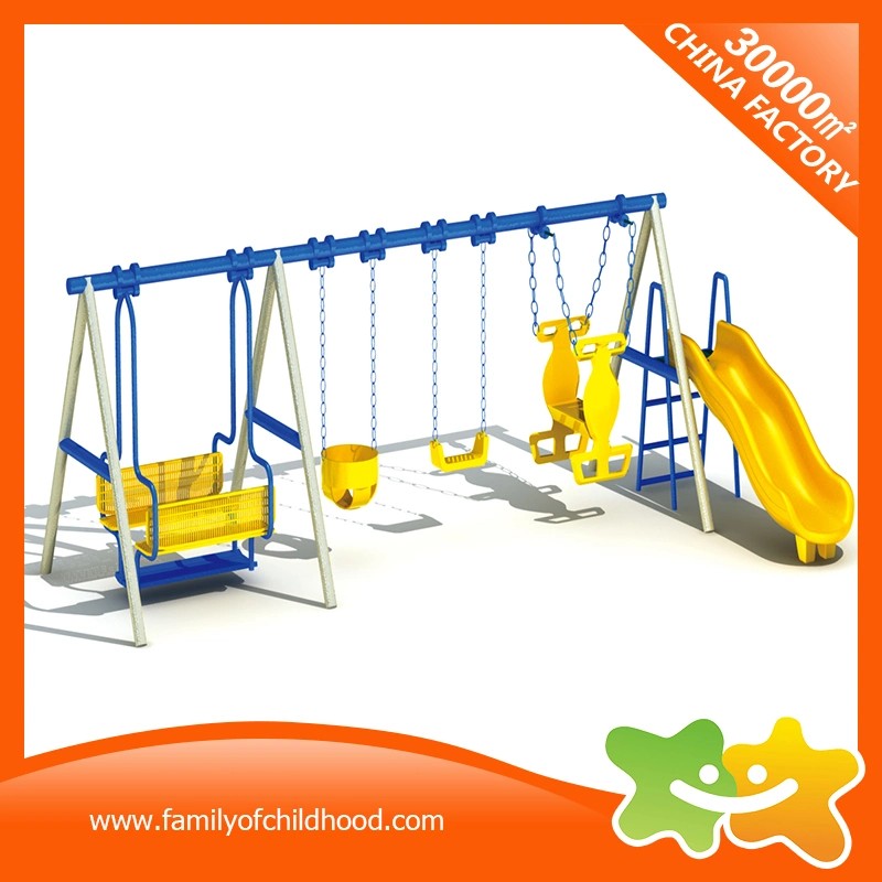 Clean Sense Style Outdoor Amusement Equipment Slide and Swings for Sale