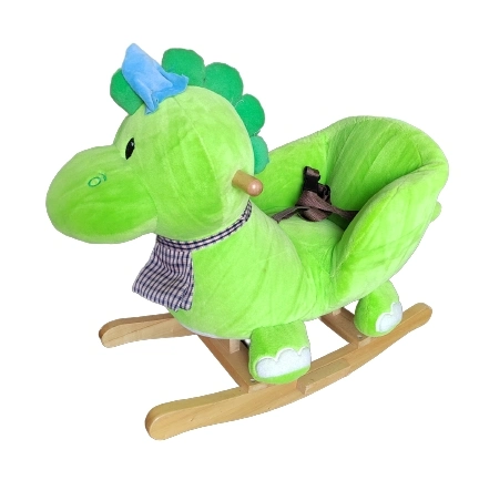 Custom Kids Baby Trojan Wooden Rocking Horse Chair Stuffed Plush Toy Manufacturer