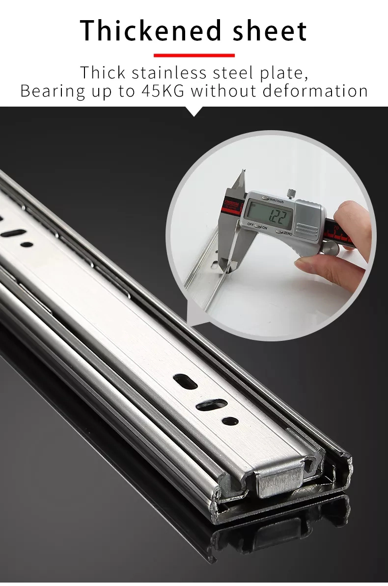Hot Sale 25/30/35/40/45/50mm Zinc Plated Ball Bearing Drawer Slide for Furniture