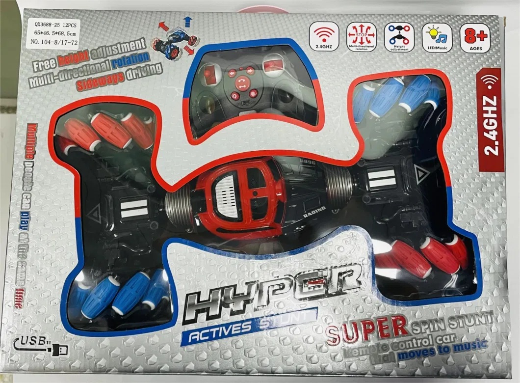 2.4GHz 360-Degree Double Sided Rotation Drift Car for Children with Cool Lights