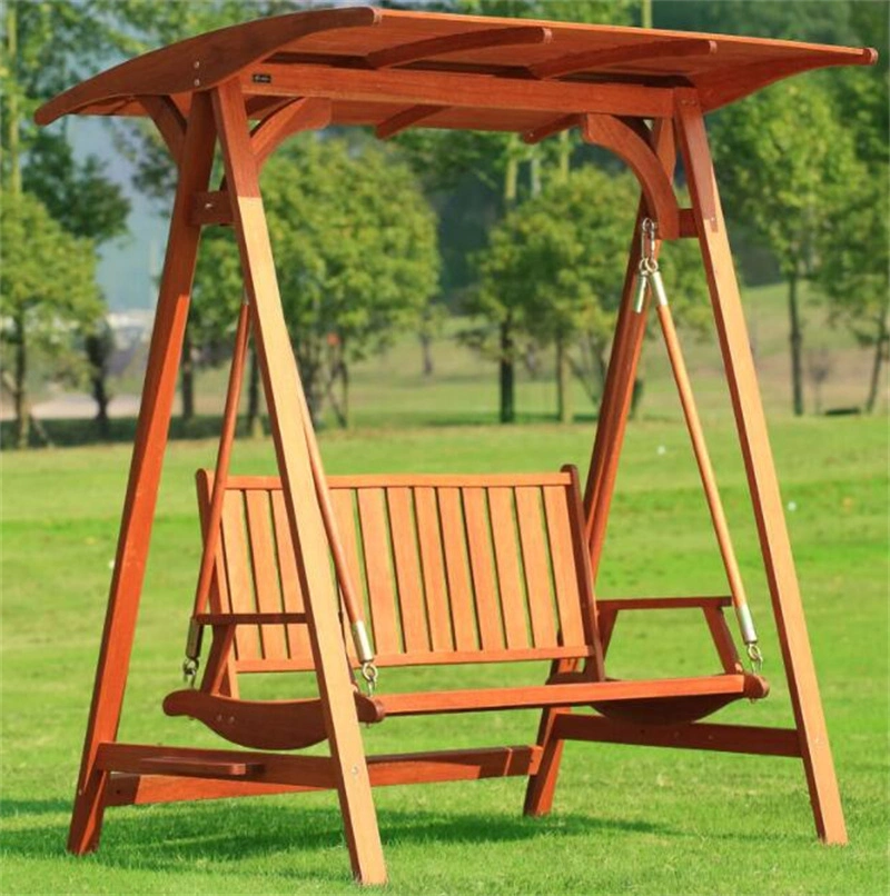 Solid Wood Rocking Chair Outdoor Double Hanging Chair Patio Swing