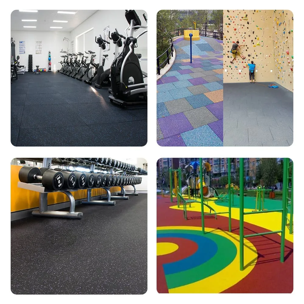 China Factory Wholesale Rubber Tiles Shock Resistant Rubber Gym Flooring Mat for Outdoor Playground Kids Play Area