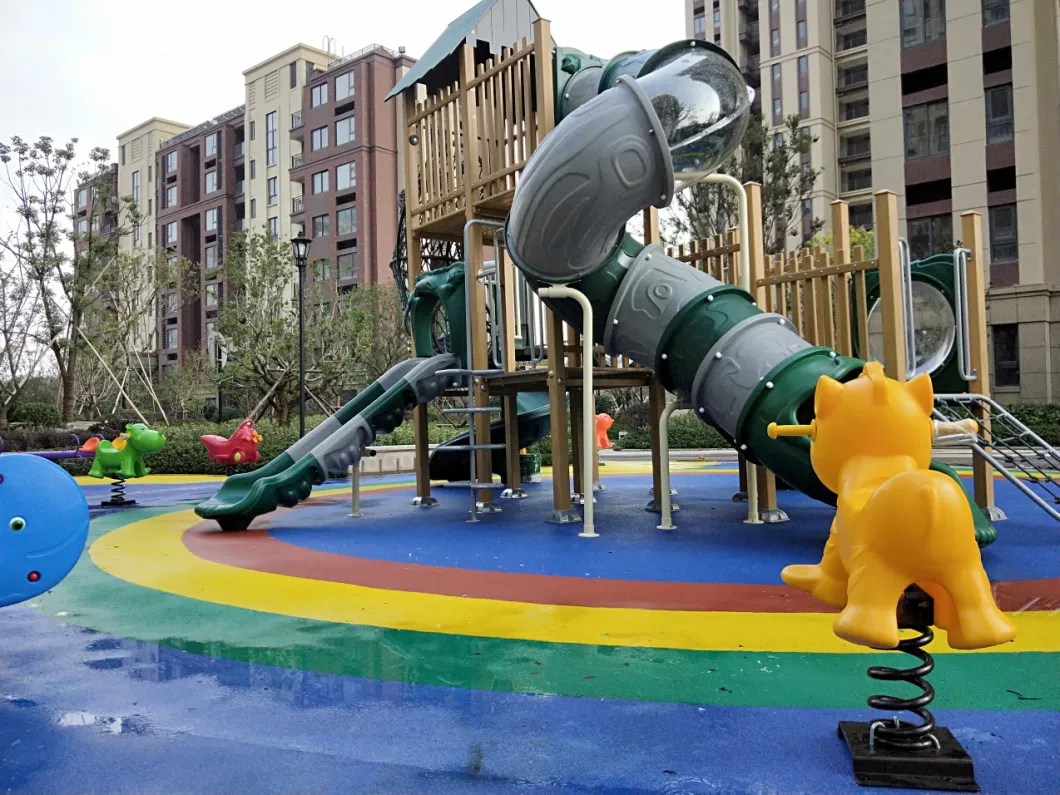 New Outdoor Playground Children Wood Plastic Play Equipment