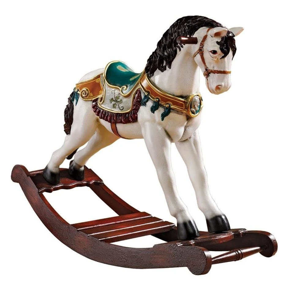 Resin Craft Victorian Carousel Pony Rocking Horse Statue Hone Decoration