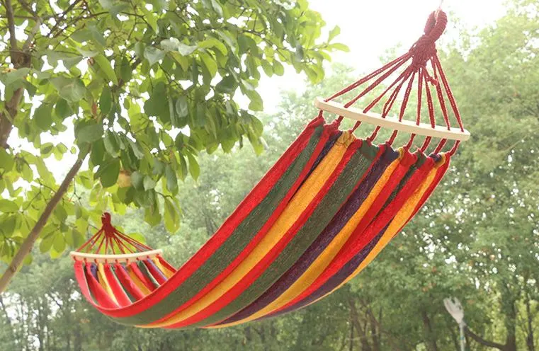 Large Outdoor Travel Hammock, Casual Canvas Swing Double Hammock, Widened Outdoor Hammock