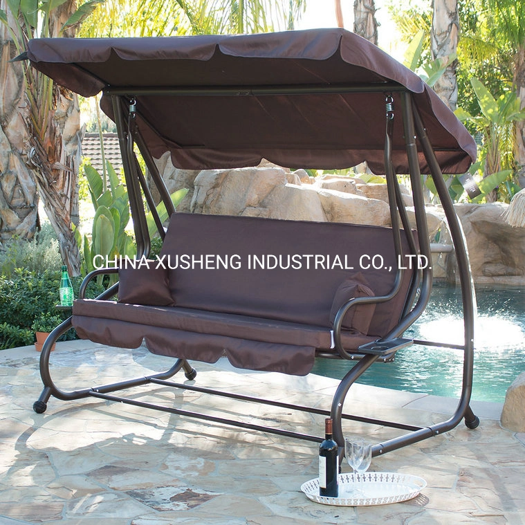 Deluxe 3 Seater Patio Garden Swing Chair/Bed with 2 Pillows