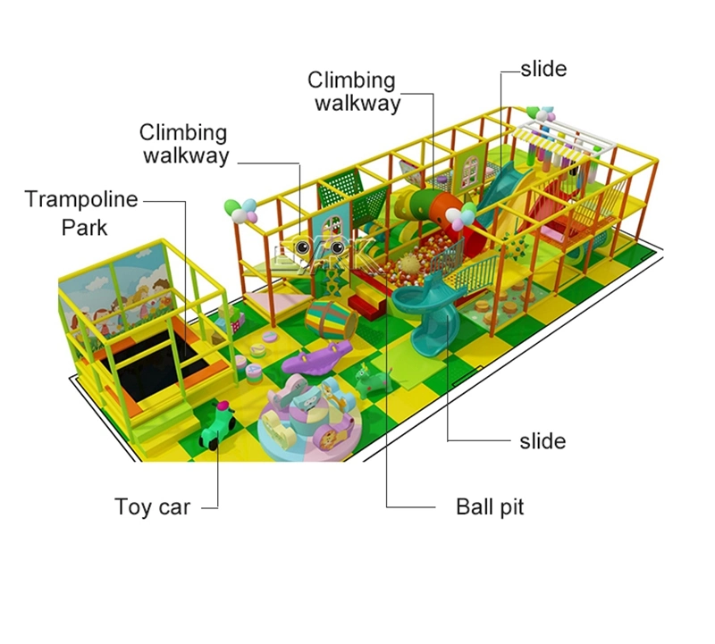 Amusement Parks Jumping Mat with Foam Pool Indoor Trampoline Kids Fun Indoor Trampoline Park