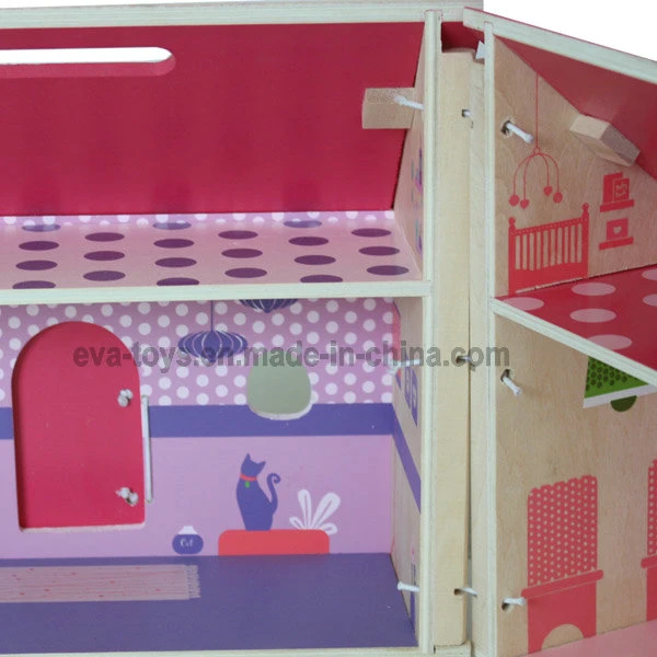 Wooden Children Play Doll House (W06A036)
