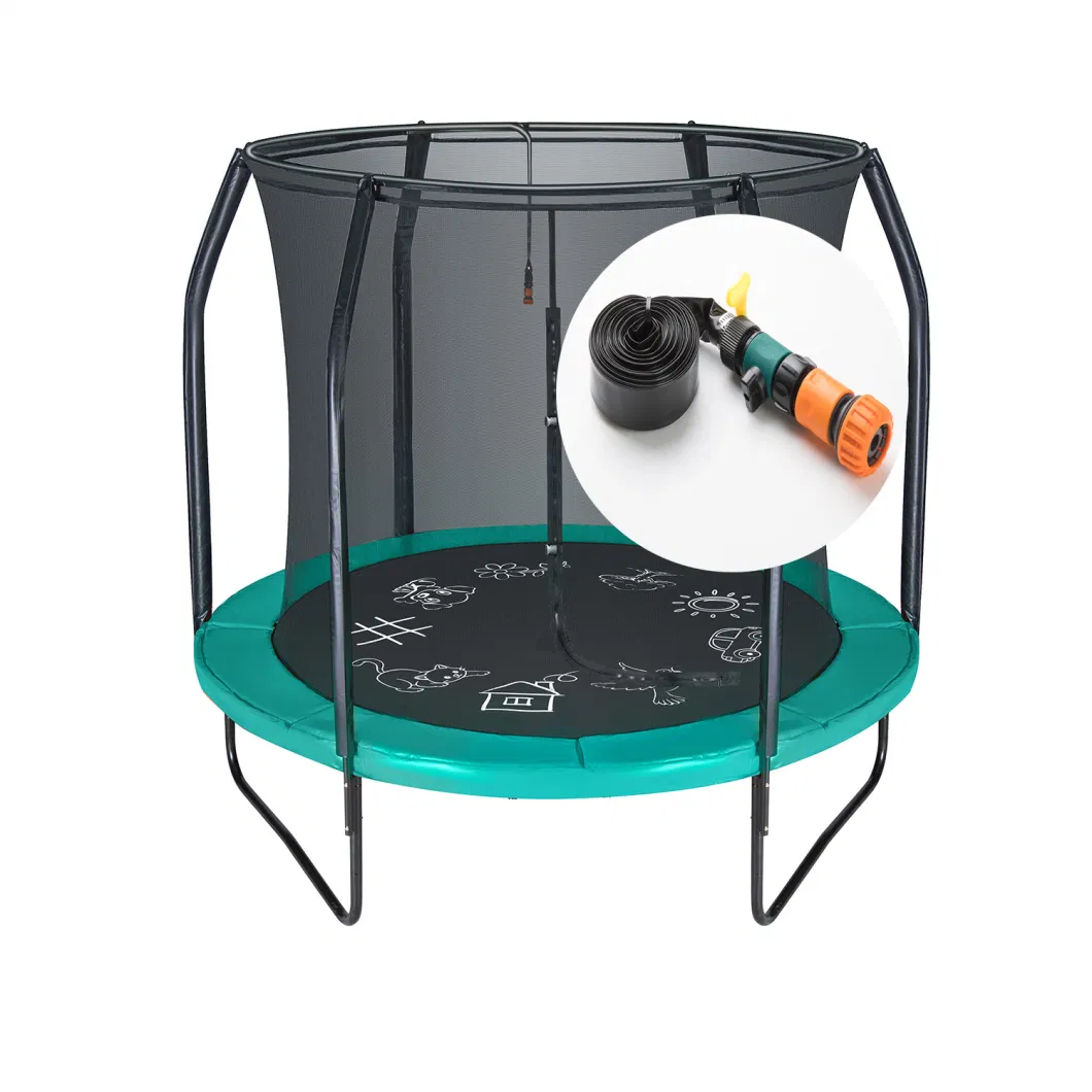 Hot Selling Round Sprayed Water Trampoline Outdoor with Enclosure for Sale