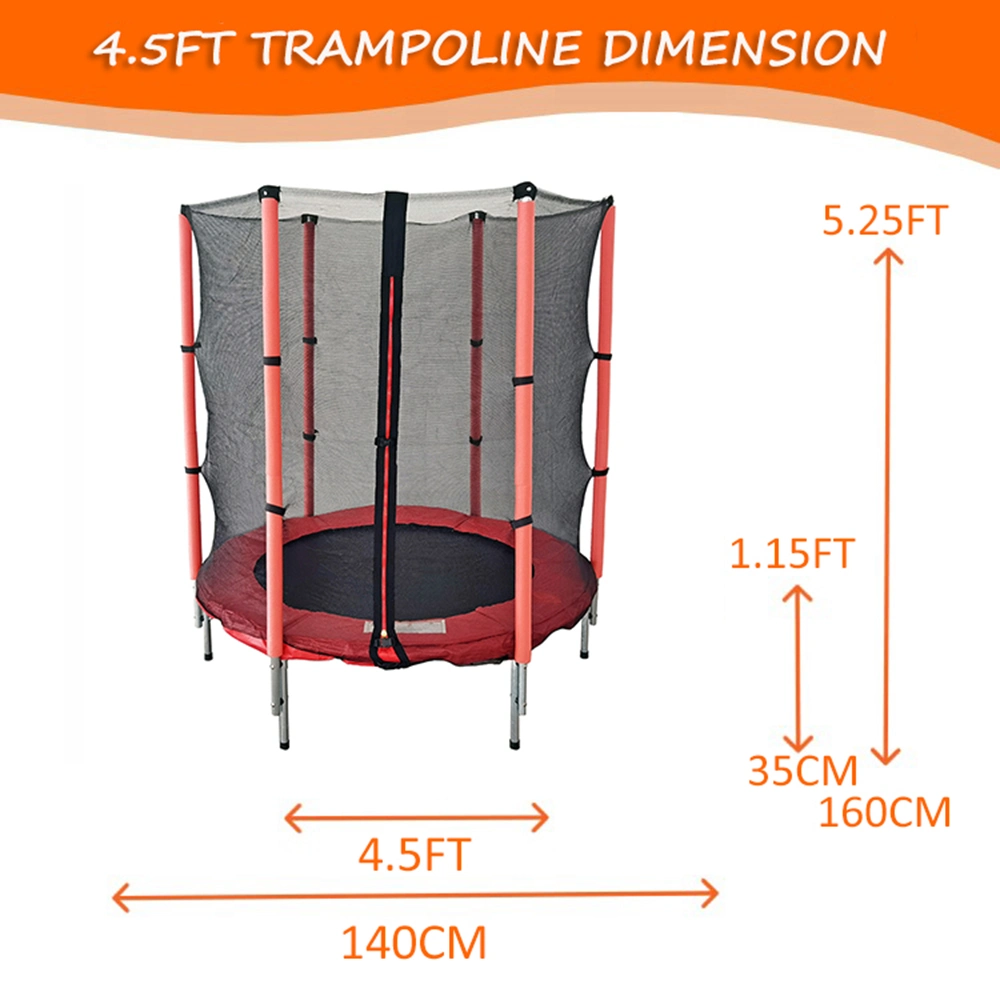 55&prime;&prime; Mini Trampoline for Kids Toddler Indoor Small Recreational Trampolines